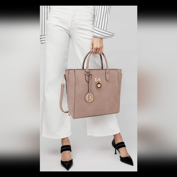 New Beige Nude Office School Laptop Computer Crossbody Handbag Purse Bag - Picture 3 of 15
